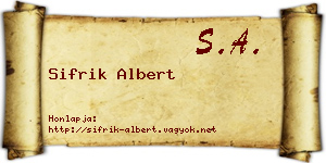 Sifrik Albert névjegykártya