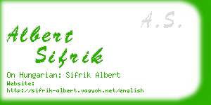 albert sifrik business card